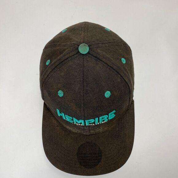 Hempire Mens Cap Hat Black Snap Back Embroidered Logo Chiefton Made of Hemp - Picture 6 of 9